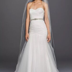 David's Bridal White Wedding Dress Style WG3791